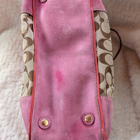 REHAB Vintage 2004 Coach Pink and Tan Signature Tote - Picture 3 of 16